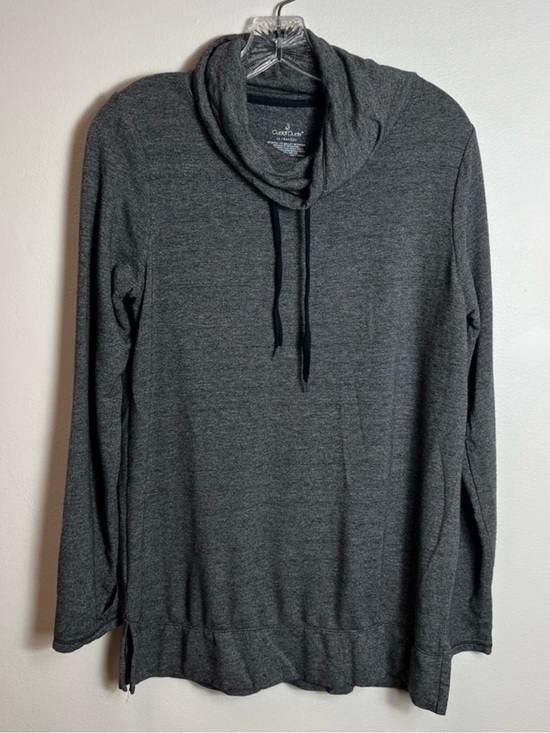 Cuddl Duds Tops - Cuddl Duds ULTRACOZY Charcoal Drawstring Cowl Neck